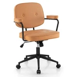 Costway Pu Leather Office Chair Adjustable Swivel Leisure Desk W/ Armrest New. Price: $69.99.