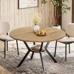 Mechyin 42 Round Dining Table For 4, Farmhouse Inch, 8-NATURAL Wood New. Price: $233.72.