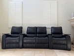 Palliser Pacifico Ii Power Reclining Theater Seats, Row Of 4, Black Leather Used. Price: $1750.00.