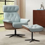 Melia Sky Blue Adjustable Swivel Recliner And Ottoman New. Price: $1119.98.