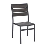 Aluminum Patio Chair W/ Black Frame & Poly Wood Seat Back New. Price: $109.15.
