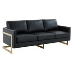 Leisuremod Lincoln 83" Modern Upholstered Leather Sofa Black New. Price: $1497.30.