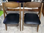 Stakmore Rare Mcm Wooden/black Vinyl And Folding Chairs Lot Of (2) Used. Price: $194.39.