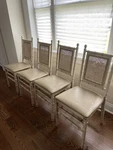 4 Vintage Mcm Mid Century Stakmore Wooden Folding Chairs Cane Hollywood Regency Used. Price: $499.78.