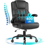 Jonpony Leather Office Chair Big Tall 400LBS Ergonomic High Back Desk Task Black New. Price: $80.99.