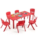 Costway Kids Plastic Table Stackable Chairs Set Indoor/patio Classroom Home Red New. Price: $178.99.