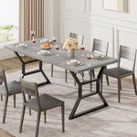 Idealhouse Farmhouse 70.9" Dining For 6 Wood Tables Rustic Kitchen Gray Open. Price: $154.00.