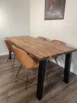 Ikea Gunneby Dining Table Fabric Upholstered Chair Set Of 4 Used. Price: $350.00.