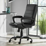 Mainstays Bonded Leather Mid Back Managers Office Chair, Black *distressed Pkg New. Price: $129.89.