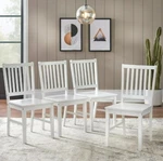 4 Set White Slat Back Dining Chair Wood Side Seat Kitchen Solid Furniture Sturdy New. Price: $195.89.