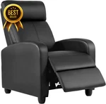 Black Leather Recliner Chair With Lumbar Support Adjustable Push Back Reclining New. Price: $162.06.