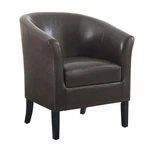 Pemberly Set Of 2 Upholstered Club Chairs In Brown Faux Leather New. Price: $408.61.