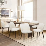 Upholstered Dining Chairs Set Of 6 Padded Seat Wood Legs Beige Colamy Modern New. Price: $439.99.