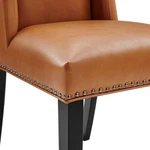 Modway Baron Solid Wood And Vegan Leather Dining Chair Tan New. Price: $172.21.