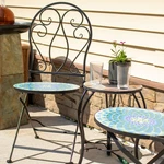 Mosaic Tile Bistro Chair With Iron Frame 2-PACK By Sunnydaze New. Price: $178.67.
