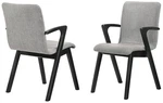 Varde Mid-century Gray Upholstered Dining Chairs Black Finish Set Of 2 New. Price: $559.91.
