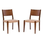 Linon Patty Set Of 2 Dining Chairs Woven Seat Tapered Leg Brown Finished Wood New. Price: $303.95.