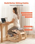 Ergonomic Wooden Kneeling Chair Adjustable Cushion Gray New. Price: $110.99.