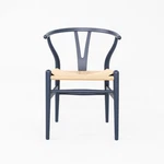 2025 Wegner For Carl Hansen CH24 Wishbone Chair In Navy Blue W/ Paper Cord Used. Price: $575.00.