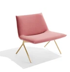 Poppin Dusty Rose Velvet Meredith Lounge Chair With Black Metal Base New. Price: $499.00.