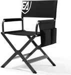 Lightweight Foldable Directors Chair, 350LB Capacity, Black Fabric/grey Frame New. Price: $132.99.