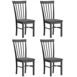 Homcom Farmhouse Wooden Dining Chairs Set Of 4, Black And Gray New. Price: $195.99.