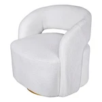 Benjara Xion 30" Swivel Accent Chair- White Fabric Upholstery- Gold Iron Base New. Price: $632.26.