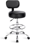 Superjare Drafting Chair With Back, Adjustable Foot Rest Rolling Stool, Multi-pu New. Price: $91.32.