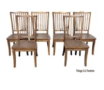 Of Six Vintage Bassett Furniture Dining Room Chairs Mission Style Used. Price: $1450.00.