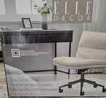 Elle Decor Ariana Criss Cross Armless Office Desk Chair White Fabric Swivel Tilt New. Price: $100.00.