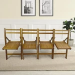 Set Of 4 Vintage Slat Wood Folding Chairs High Quality For Indoor Outdoor- Honey New. Price: $122.99.