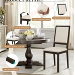 Colamy Upholstered Kitchen Dining Chairs Set Of 2 Wood With Back, Open. Price: $141.15.