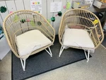 Opalhouse 2 Pack Southport Dining Chairs White Linen Resin Wicker Coated Steel New. Price: $199.99.