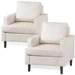 Set 2 Modern Upholstered Accent Armchair Single Sofa Side Beige New. Price: $206.58.
