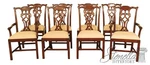 L47204: Set Of 8 Jonathan Charles Chippendale Mahogany Dining Room Chairs Used. Price: $3295.00.