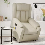 Electric Stand Up Massage Recliner Chair Cream Faux Leather New. Price: $596.29.