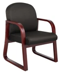 Boss Mahogany Frame Guest, Accent Or Dining Chair Black Fabric Model # B9570-BK New. Price: $203.83.