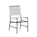 Linon Willey Dining Chair Cream Faux Leather Sling Seat Steel Frame Black New. Price: $99.04.