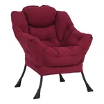 Welnow Modern Lounge Accent Chair, Burgundy Upholstered, Armrest, Side Pocket New. Price: $173.38.