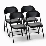 Cosco Black Residential Standard Metal Folding Chair (indoor OUTDOOR)-4 Pack New. Price: $45.99.
