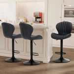 Colamy Bar Stools Set Of 3 Adjustable Modern Swivel Chairs Faux Leather New. Price: $275.00.