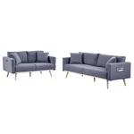 Lilola Home Dark Gray Linen Fabric Sofa Loveseat Living Room Set With Usb Ports New. Price: $747.77.