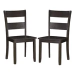 Benjara Wooden Side Chair With Ladder Backrest (set Of 2)- Dark Brown New. Price: $239.99.