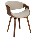 Lumisource Curvo Dining/accent Chair, Walnut And Cream Fabric Ch-crvnlwl-cr New. Price: $190.00.