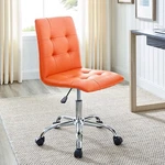 Modway Prim Ribbed Armless Mid Back Swivel Conference Office Chair In Orange New. Price: $102.74.