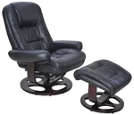 Barcalounger Jacque Pedestal Leather Recliner Chair And Ottoman New. Price: $1295.00.