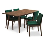 Ashcroft Dayton Modern Solid Wood Dining Table And 4 Chair Set Walnut New. Price: $1067.51.