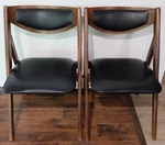 Stakmore Rare Mcm Wooden/black Vinyl Aged Metal Trim Folding Chair Lot Of (2) Used. Price: $349.99.
