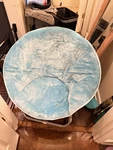 Idea Nuova Light Blue Plush Portable Folding Chair Metal Frame Adults Used. Price: $62.50.