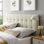 Modway Fabric Upholstered Button Tufted Square Queen Size Headboard In Ivory New. Price: $118.50.